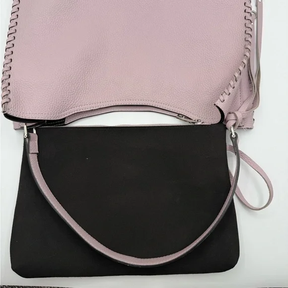 Woman's Elegant Business Leather Shoulder Pink Bag - Crafted by Ripani - Picture 12 of 16